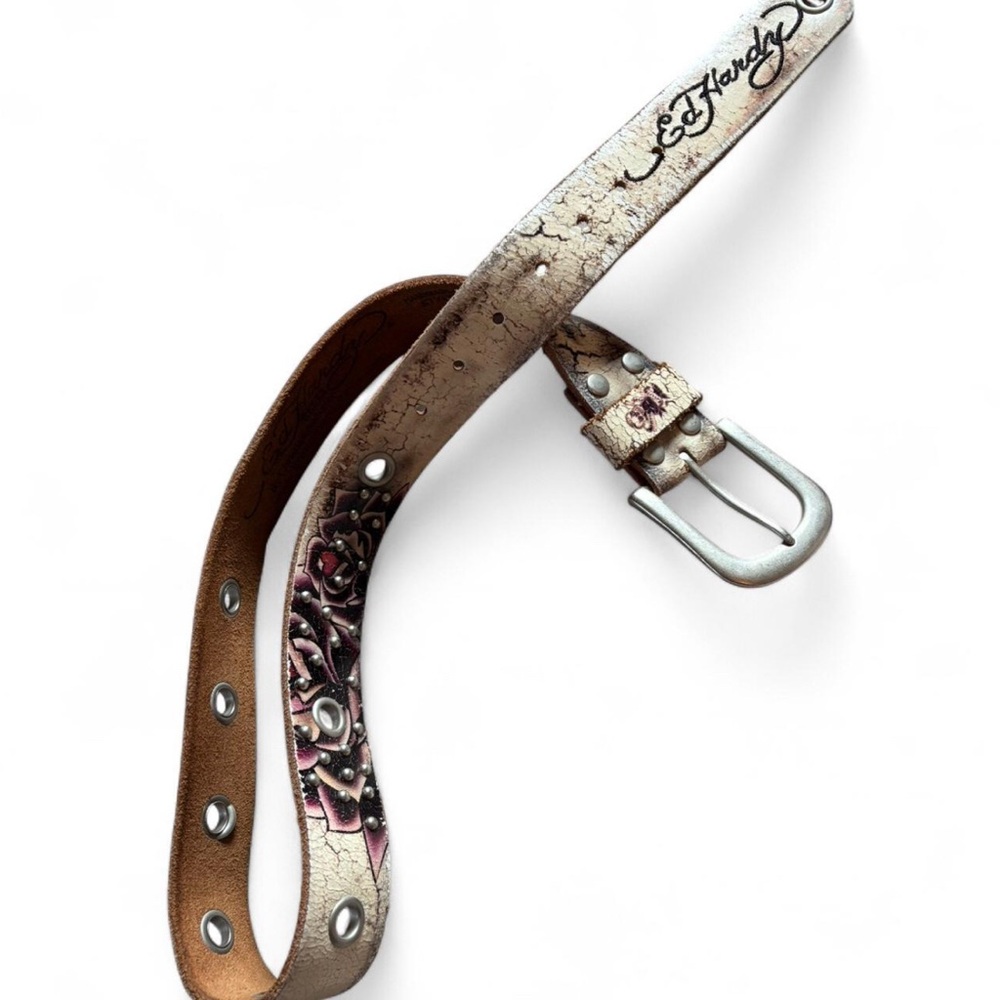 Ed Hardy Women's Belt in White and Pink